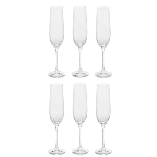 Набор бокалов д/шампанского Crystalex Waterfall 190мл 6шт стекло