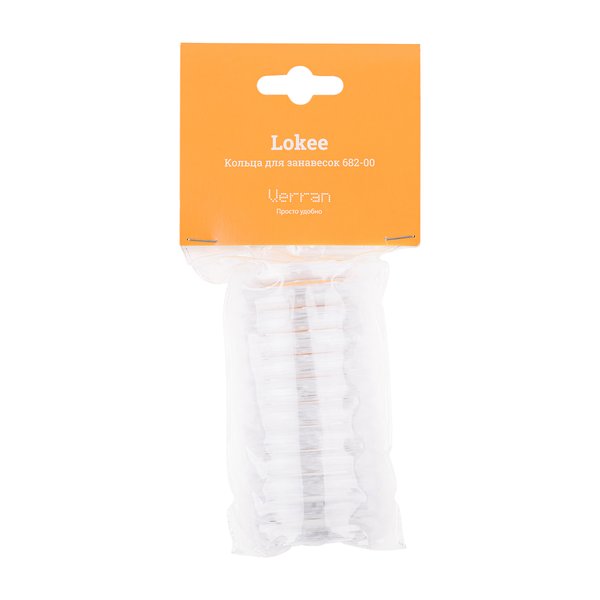 Кольца для штор в ванную Verran Lokee прозрачный, пластик 12шт