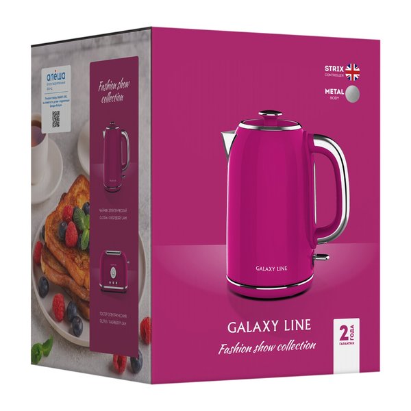 Чайник электрический Galaxy LINE GL 0346 2200Вт 1,7л нерж.сталь фиолетовый