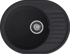 Мойка для кухни врезная Granfest Quarz GF-Z58 62х48см глубина чаши 18см, кварц, черный