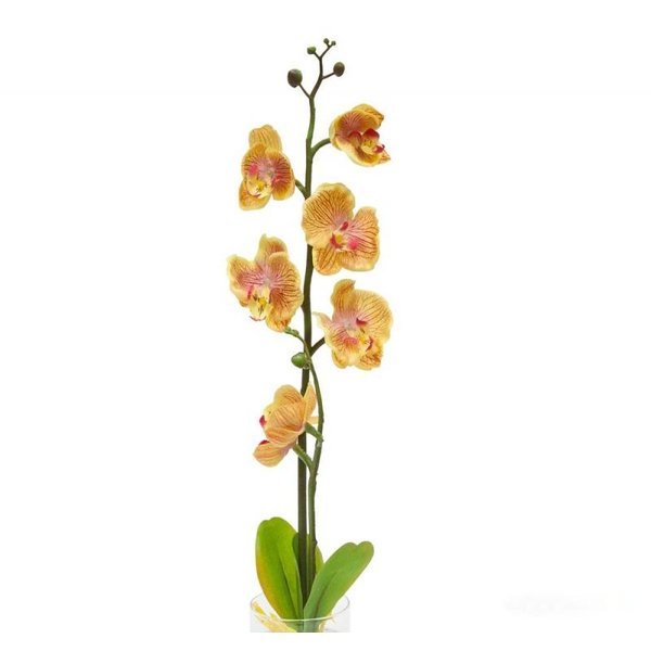 Орхидея в вазе PL 307 Цвет лепестков: желтый/розовый.7 LED,теплый белый