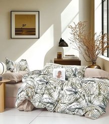 Комплект постельного белья Евро Павлайн Органик Тропики сатин 