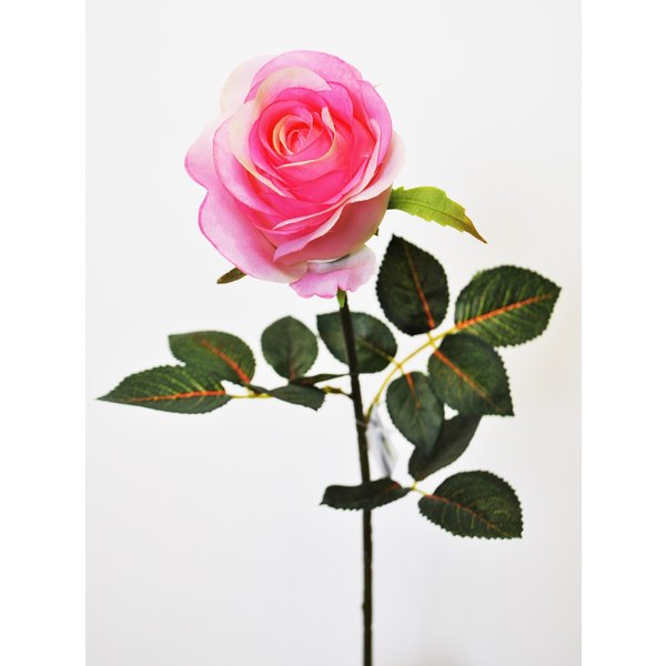 Роза одиночная розовая 70см