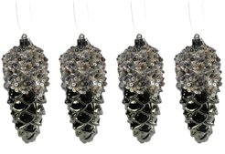 Набор украшений шишки 4шт 11см серый SYQD-0122088