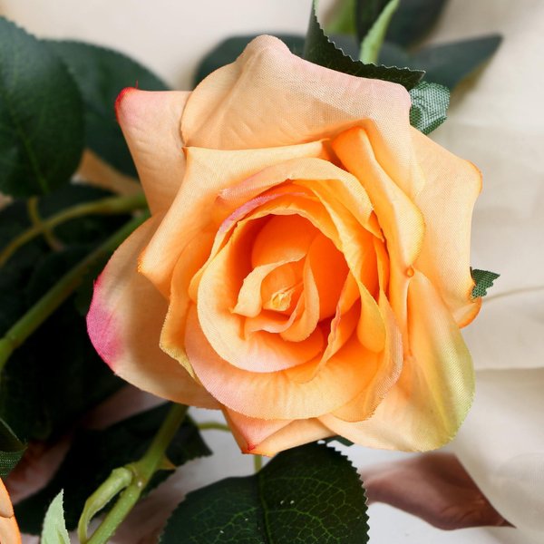 Цветы искусственные Роза Фиона три бутона 8х70см жёлтый 