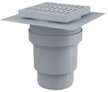 Трап сливной Alcaplast 150×150/110мм,прямая подводка,мокрый гидрозатвор