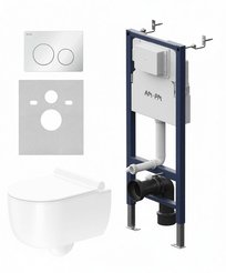 Комплект системы инсталляции AM.PM PrimeFit IS90101.DX36C1701 с белой клавишей и подвесным унитазом Scandinavi