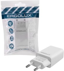 Устройство зарядное сетевое 2А 1хUSB без кабеля белый ERGOLUX