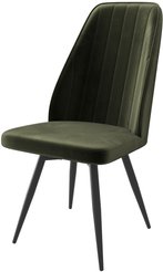 Стул кухонный Mamadoma Leonard M-R1 d14 45х45х94см велюр/металл, зеленый/черный, поворотный