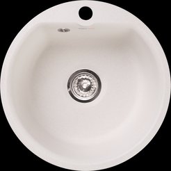 Мойка для кухни врезная Granfest Smart SM435 43,5х43,5см глубина чаши 16см, мрамор, белый