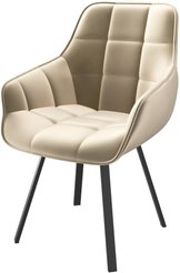 Стул кухонный Mamadoma Romeo d01 46х43х87см велюр/металл, белый/черный, поворотный