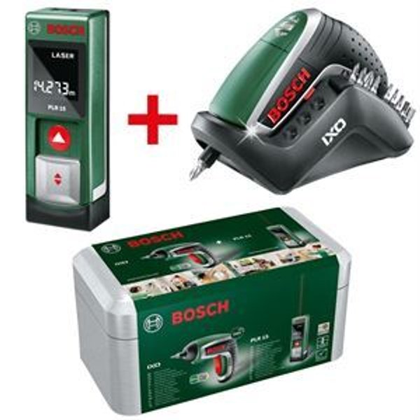 Дальномер лазерный Bosch PLR 15+отвертка аккумуляторная Bosch IXO