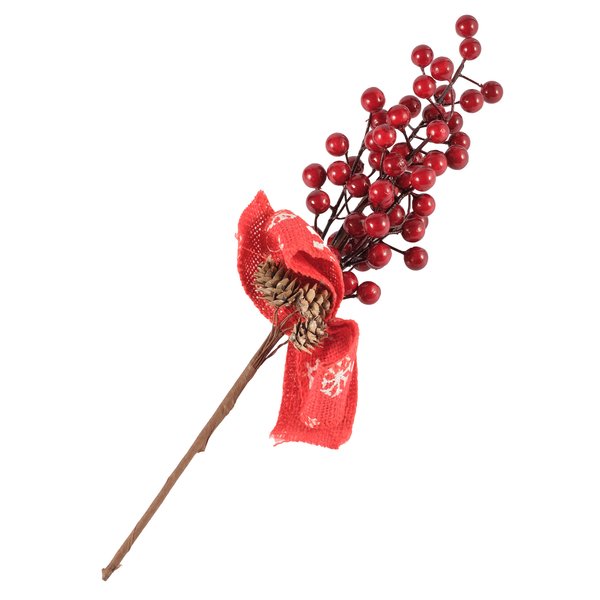 Ветка декоративная 40см с красными ягодами SYHHB-032013