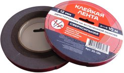 Скотч двусторонний.вспененный 12ммх1ммх10м черный 2S-12-10b