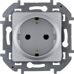 Розетка встраиваемая LEGRAND Inspiria 673722 с заземлением цвет алюминий