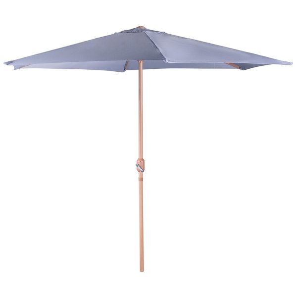 Зонт садовый d3,0м, стойка d38мм, 6 ребер, серый, без подставки, S9010