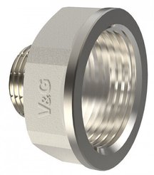 Переходник латунный V&G 1"х1/2" внутренняя-наружная резьба