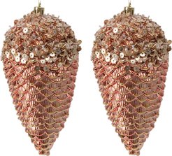 Набор украшений Шишки 2шт 17х9см винный, EUSYQB-0124381