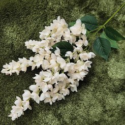 Цветок искусственный Вистерия белая 108см