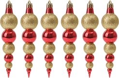 Набор украшений Сосульки 6шт 11,7х4,5см золото+красный, SYQD1-0124387