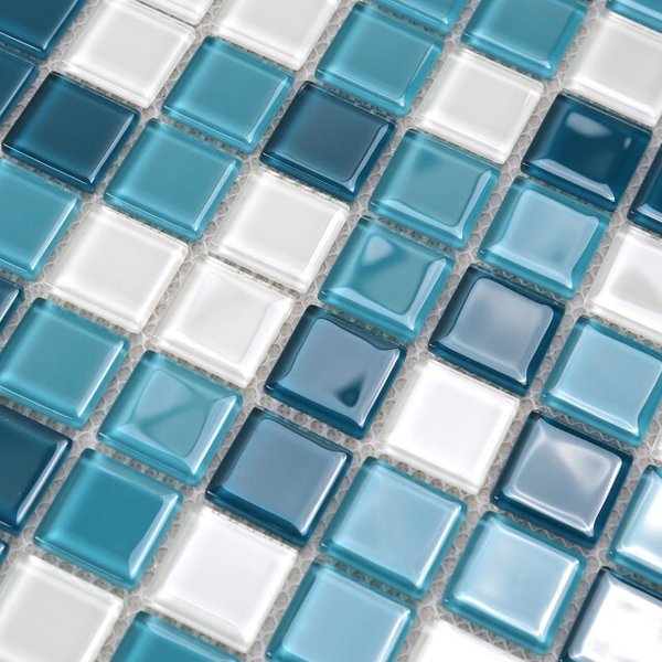 Мозаика Tessare 30,5х30,5х0,4см стекло бело-синий шт(HJM02)