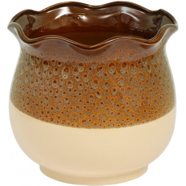 Горшок керамический Тюльпан коричневый №3 1л d15,7 h13,4