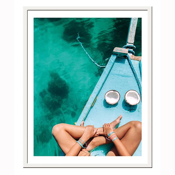 Постер Девушка на лодке 40х50