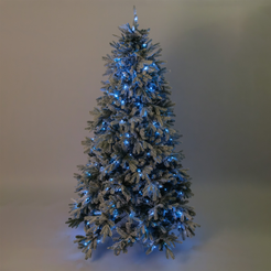 Ель искусственная Эмили 210см, флокированная, 350LED, ПЭ+ПВХ