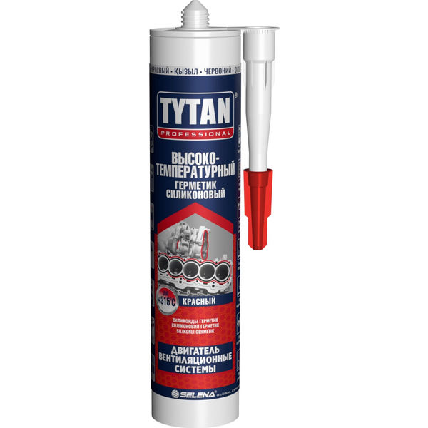 Герметик силиконовый высокотемпературный TYTAN Professional красный (280мл) 