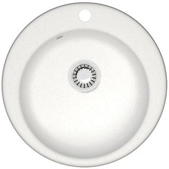 Мойка для кухни врезная Alcora Виктори J030 47,5х47,5см глубина чаши 18см, мрамор, белый