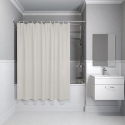 Штора для ванной 200x180см, Полиэстер, бежевый, IDDIS, BS02P18i11