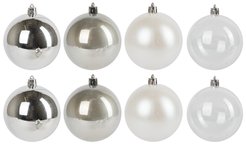 Набор шаров 8шт 8см жемчужный+серебро SYQA-012246
