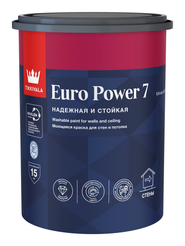 Краска моющаяся EURO Power 7 матовая белая (0,9л)