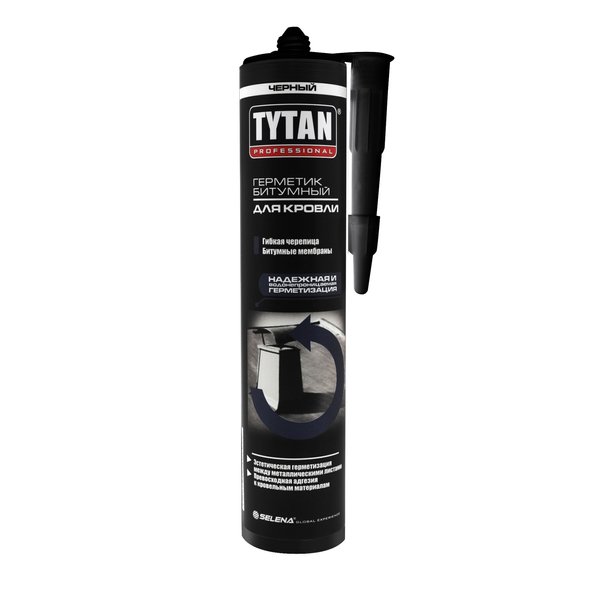 Герметик битумный для кровли TYTAN Professional чёрный (310мл)