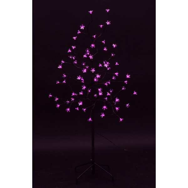 Дерево комнатное Сакура коричневый ствол 1,2м розовый цвет светодиодов
