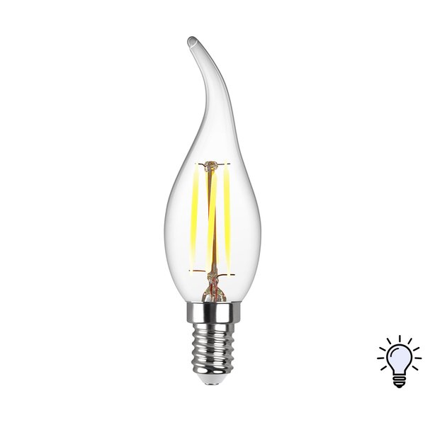 Лампа светодиодная REV FILAMENT 7Вт Е14 свеча на ветру 4000К свет нейтральный белый