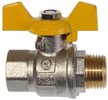 Кран латунный шаровый для газа 1/2" внутренняя-наружная резьба, ручка бабочка