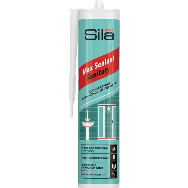 Герметик силиконовый санитарный Sila PRO Max Sealant бесцветный (290/280мл)
