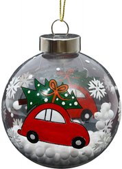 Шар с узором Машина 8см, прозрачный, SYQC2-0125159