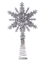 Верхушка на елку Снежинка серебро 21x11x5см 91387