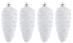 Набор украшений Шишки 4шт 8см, белый, SYQC-0123101