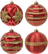 Набор шаров 4шт 15см, красный, ручная роспись, SYQB-0125196