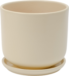 Горшок керамический Экрю d15см h13см v1,6л, цилиндр, бежевый