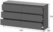 Комод 6 ящиков Денвер 138,1х75,4х39см ЛДСП Графит