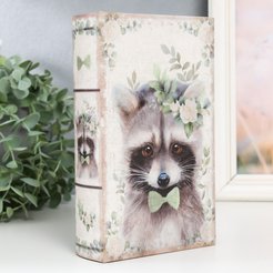 Сейф-книга Енотик в веночке 21х13х5см