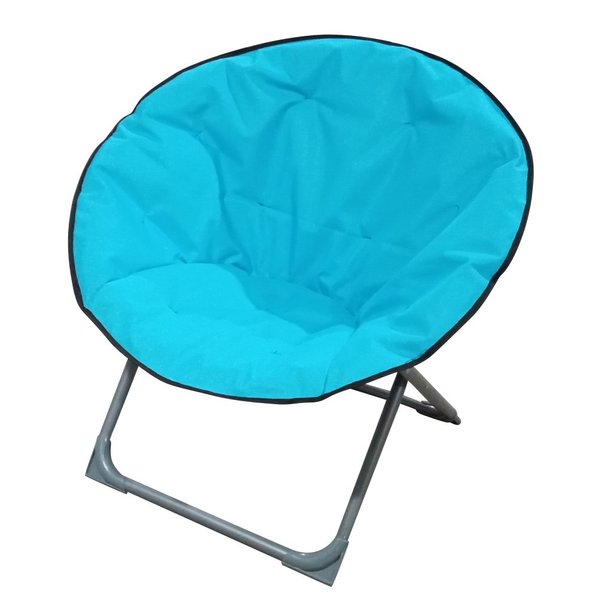 Кресло садовое Лаундж d76см h70см, сталь/оксфорд, серый/голубой, CMP-0004.000