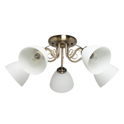 Люстра Грация 5х40W E27 металл, стекло, бронза