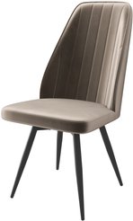Стул кухонный Mamadoma Leonard M-R1 d05 45х45х94см велюр/металл, бежевый/черный, поворотный