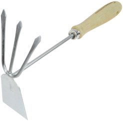 Мотыжка Комбинированная 3-х зубые грабли с лопаткой с черенком Урожайная сотка Эко LS9398F