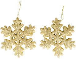 Набор украшений Снежинки 2шт 9,5см золото SYPMPA-1121222